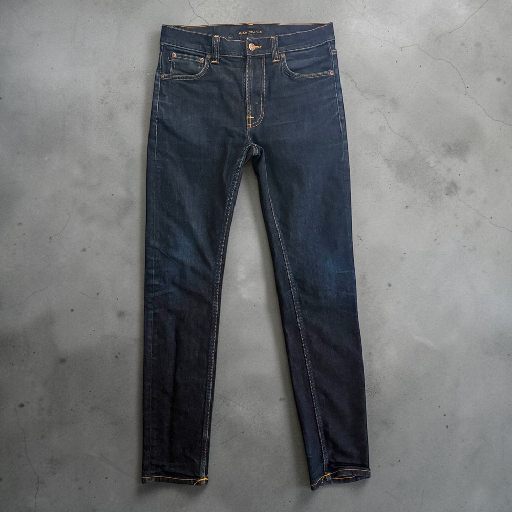 Nudie Jeans Lean Dean Dry 16 Dips Slim Tapered Indigo Jeans Mens 31x31 Hemmed